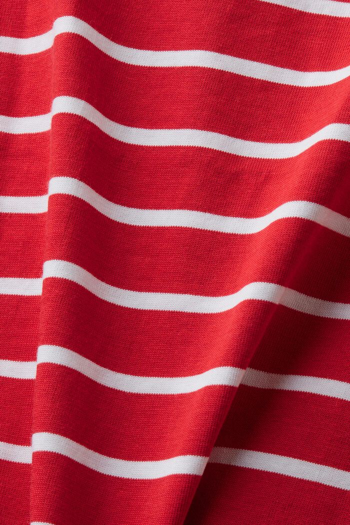 Striped Cotton Jersey T-Shirt, DARK RED, detail image number 6