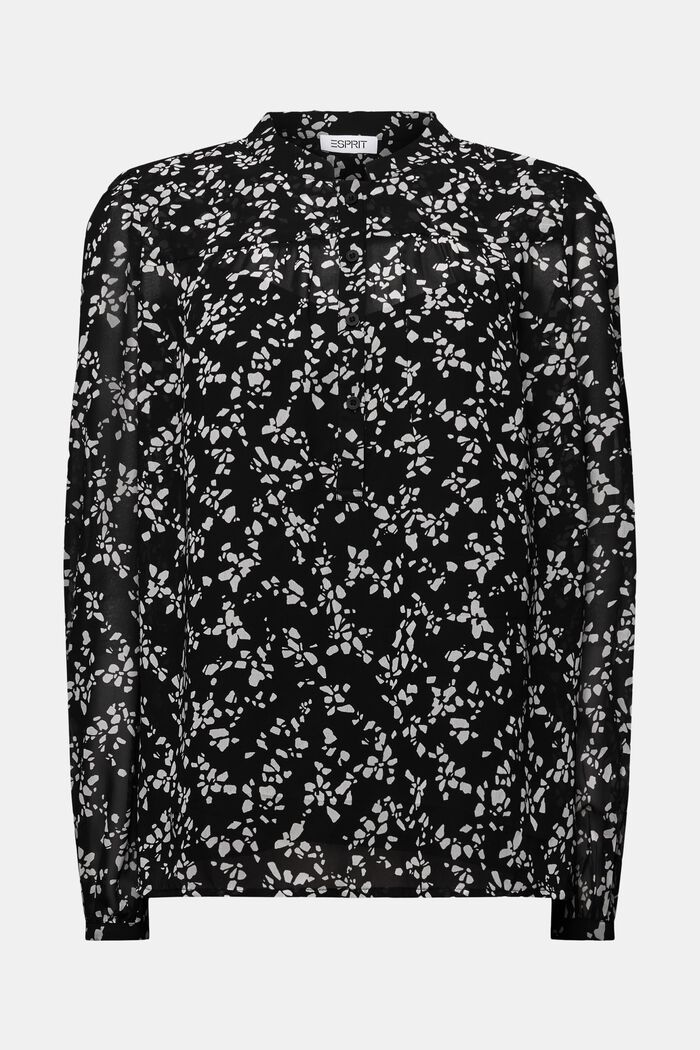Printed Chiffon Blouse, BLACK, detail image number 5