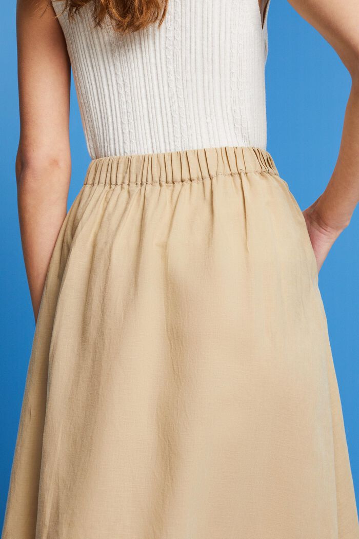 Midi skirt, linen-cotton blend, SAND, detail image number 4