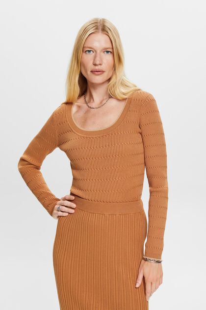 Fitted cable knit jumper