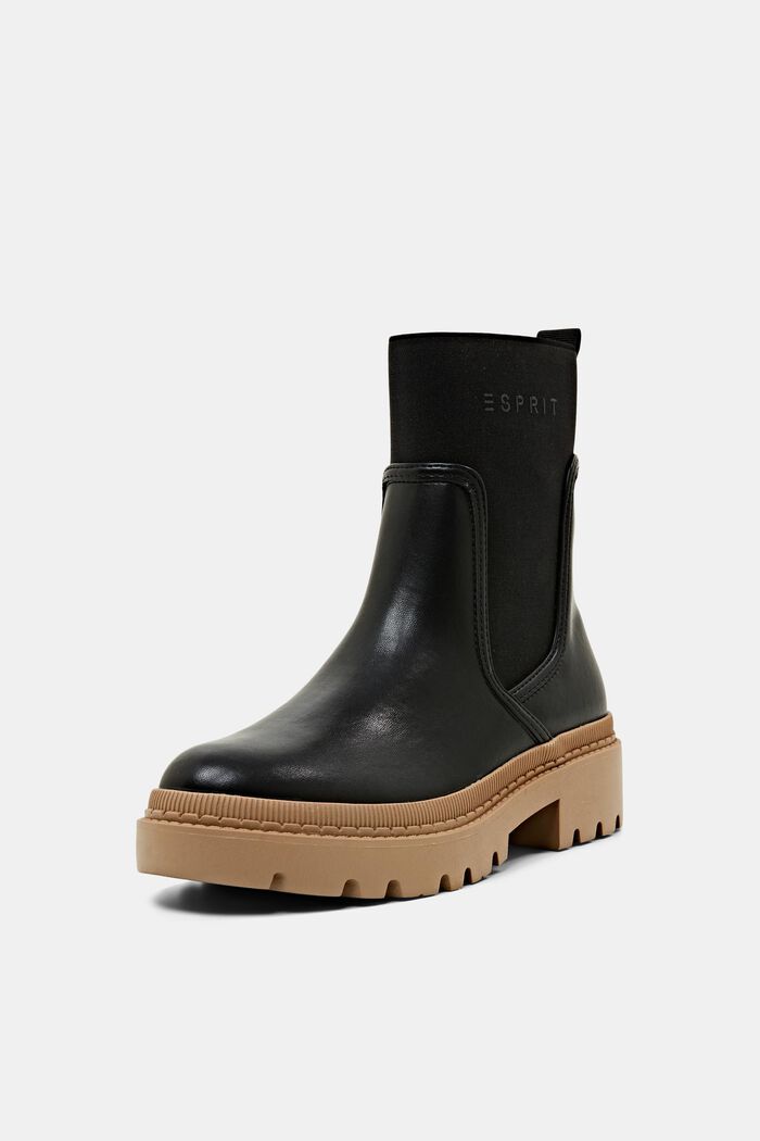 Vegan: faux leather chelsea boots, BLACK, detail image number 1