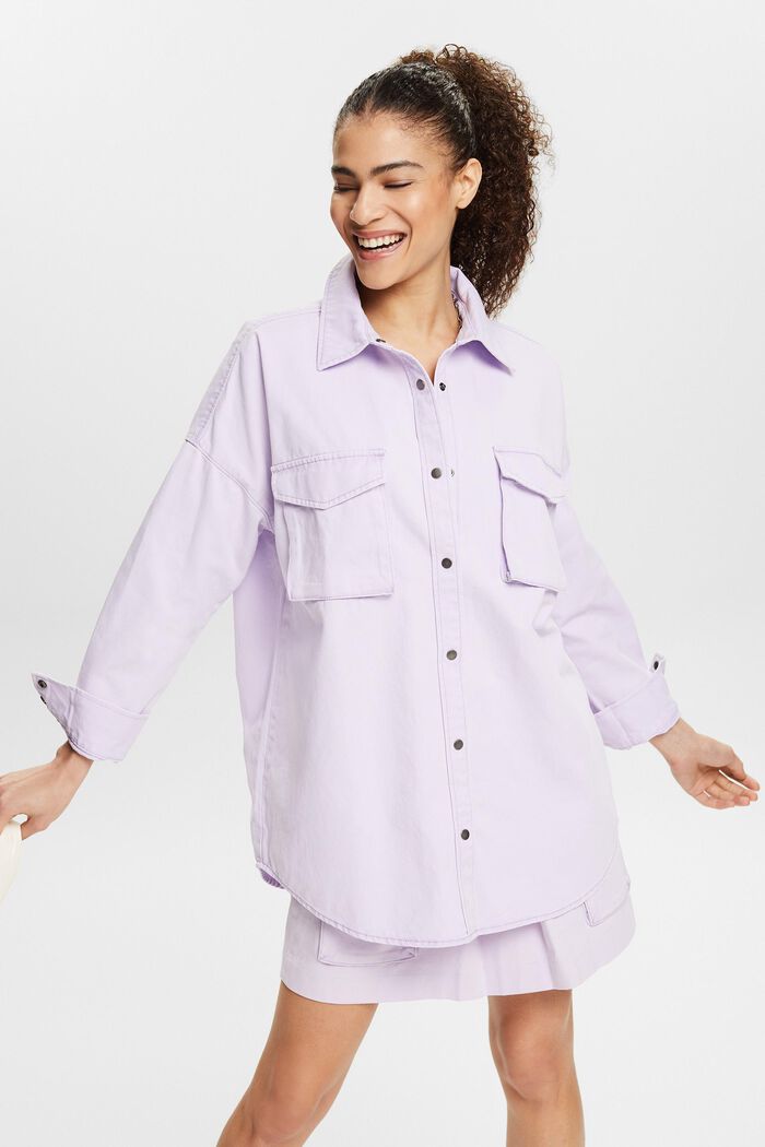 Long-Sleeve Shirt Blouse, LAVENDER, detail image number 0