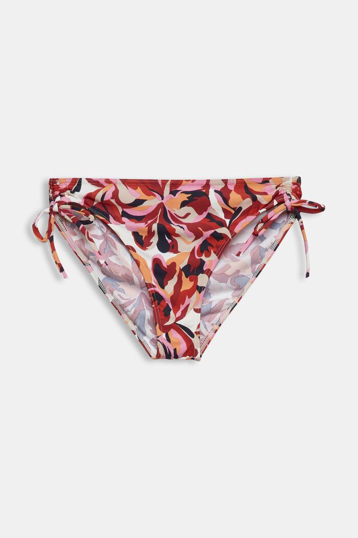 Carilo beach bikini bottoms with floral print, DARK RED, detail image number 4