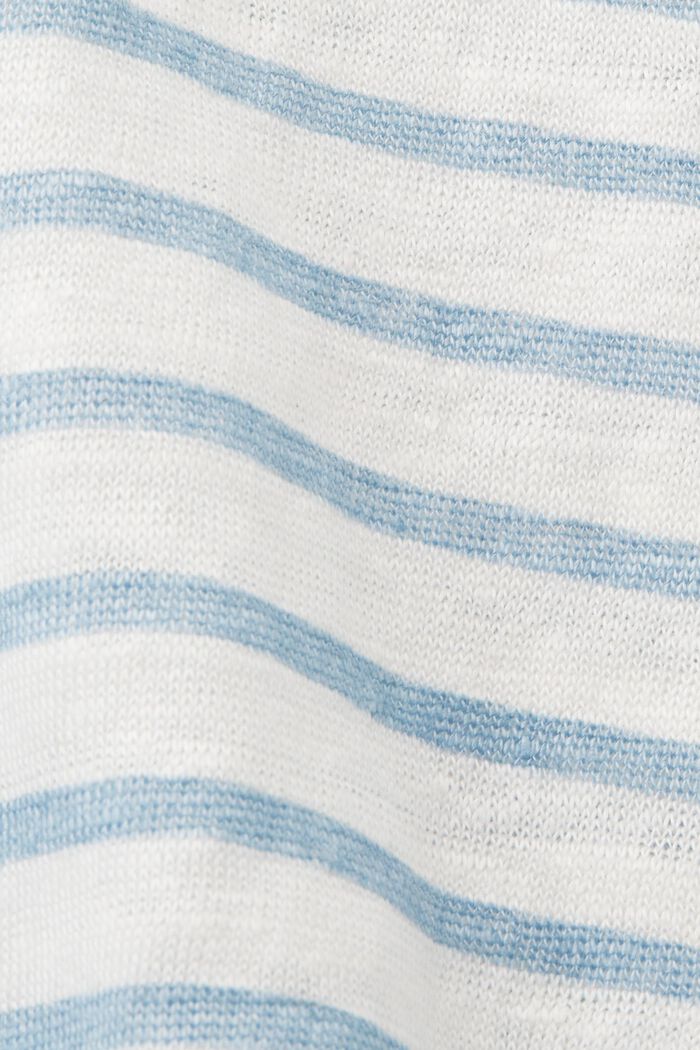 Striped Linen T-Shirt, LIGHT BLUE LAVENDER, detail image number 6