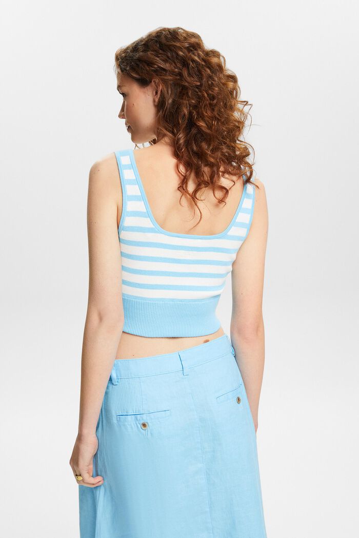 Striped Cropped Sweater Tank Top, LIGHT TURQUOISE, detail image number 2