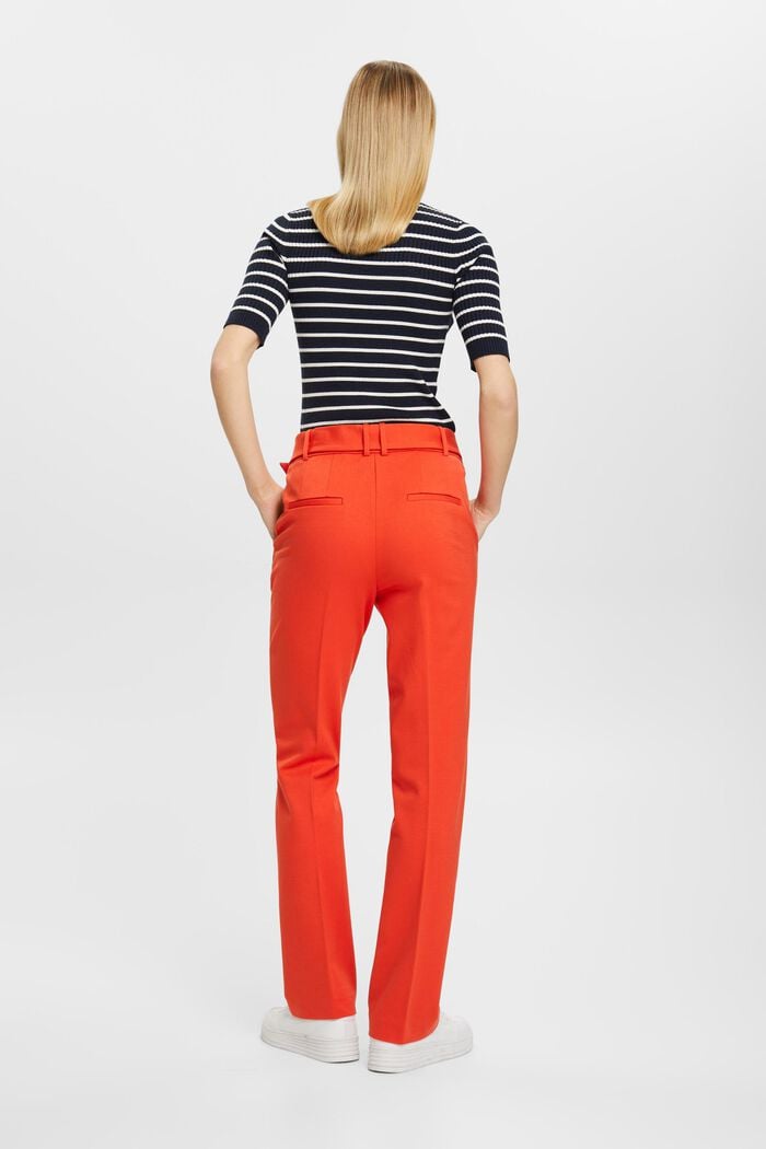 High-rise trousers with belt, ORANGE RED, detail image number 3