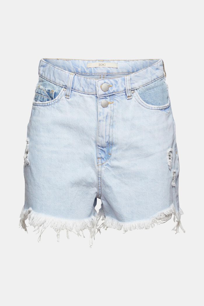Jersey short with distressed effects