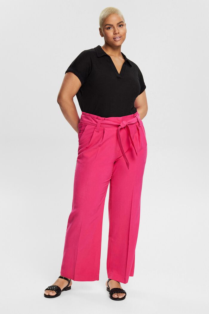 CURVY paperbag trousers, LENZING™ ECOVERO™, PINK FUCHSIA, detail image number 6