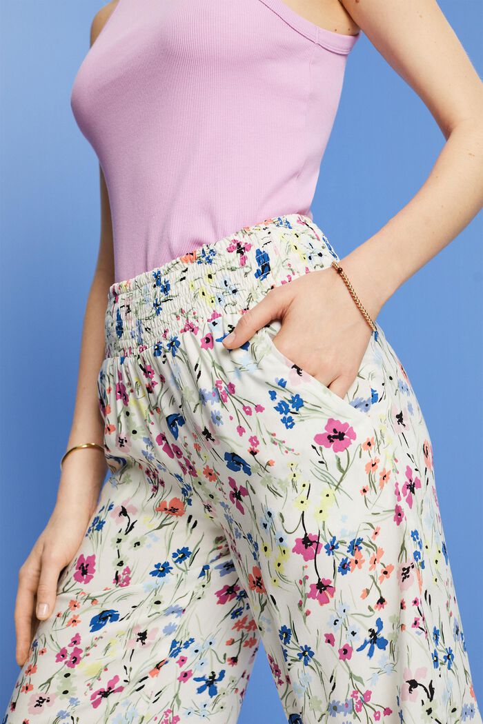 Printed pull-on culotte, OFF WHITE, detail image number 2