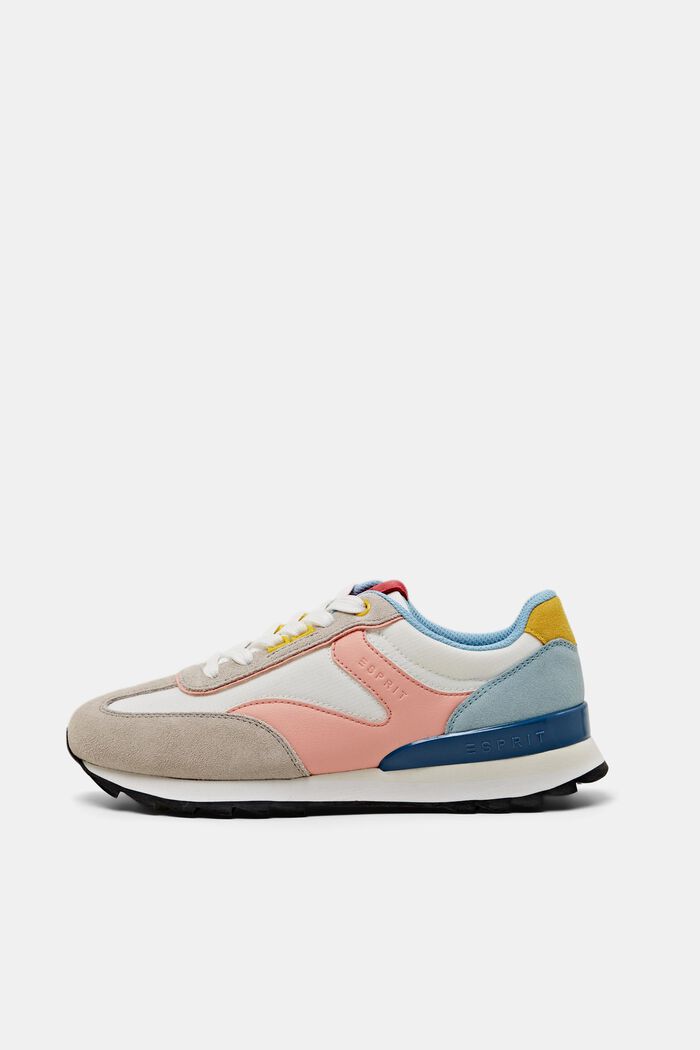 Multi-coloured trainers with real leather, SALMON, detail image number 0
