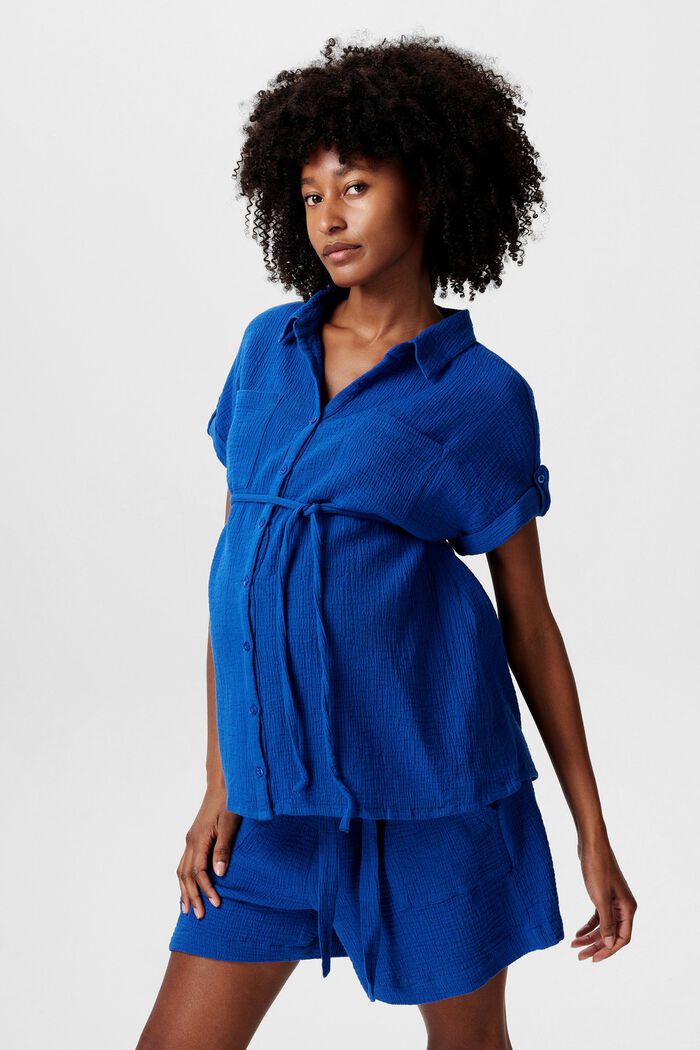 MATERNITY Short-Sleeve Blouse, ELECTRIC BLUE, detail image number 0