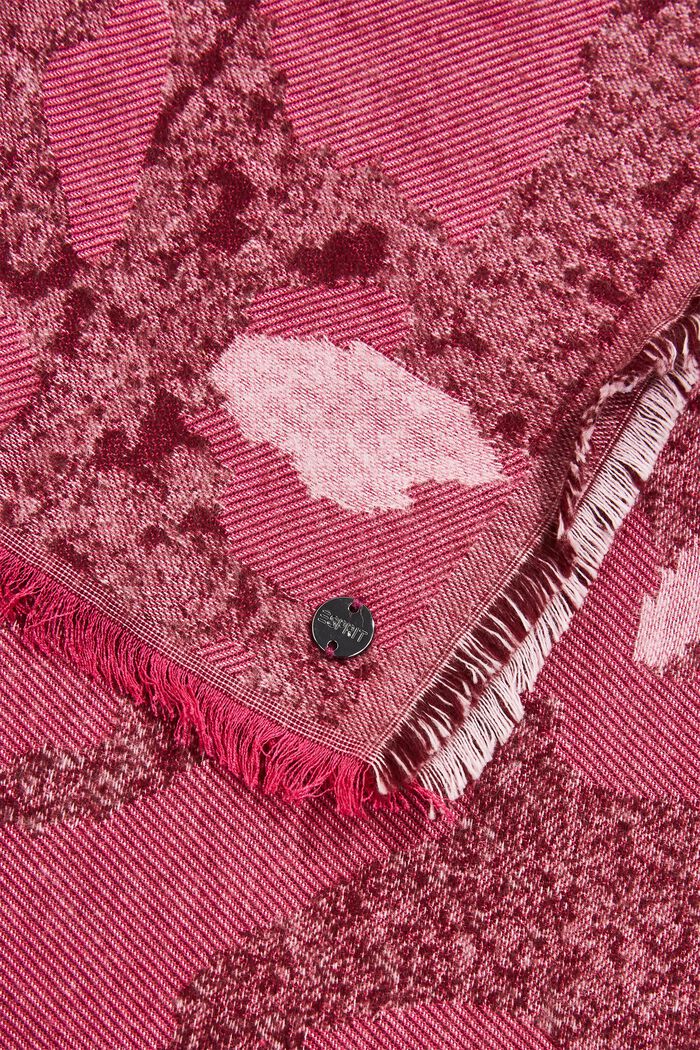 Patterned scarf, LENZING™ ECOVERO™, PINK FUCHSIA, detail image number 1