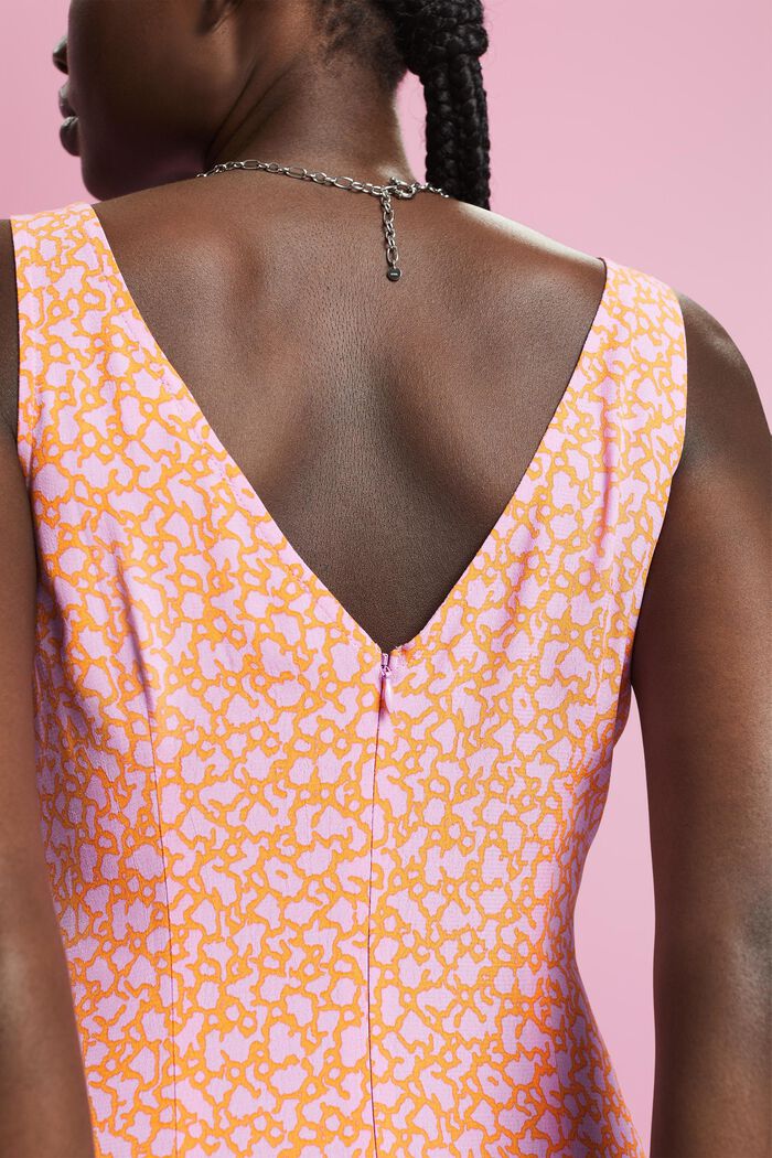 Sleeveless midi dress with all-over print, LILAC, detail image number 4