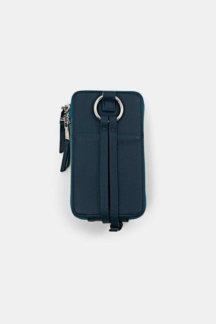 Faux leather phone bag, TEAL GREEN, detail image number 2