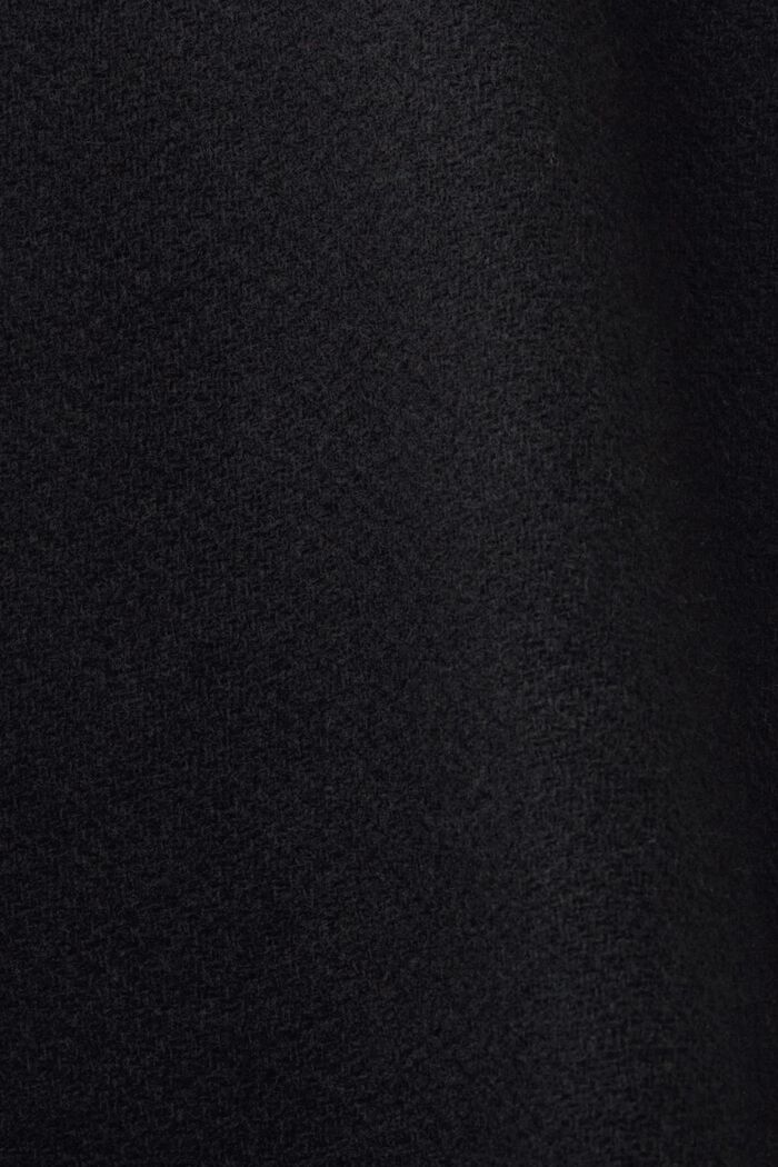 Wool Blend Detachable Hood Coat, BLACK, detail image number 5