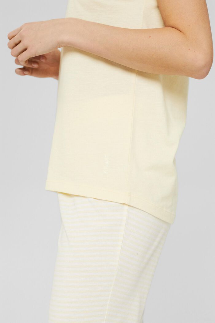 Jersey pyjamas in 100% organic cotton, PASTEL YELLOW, detail image number 3