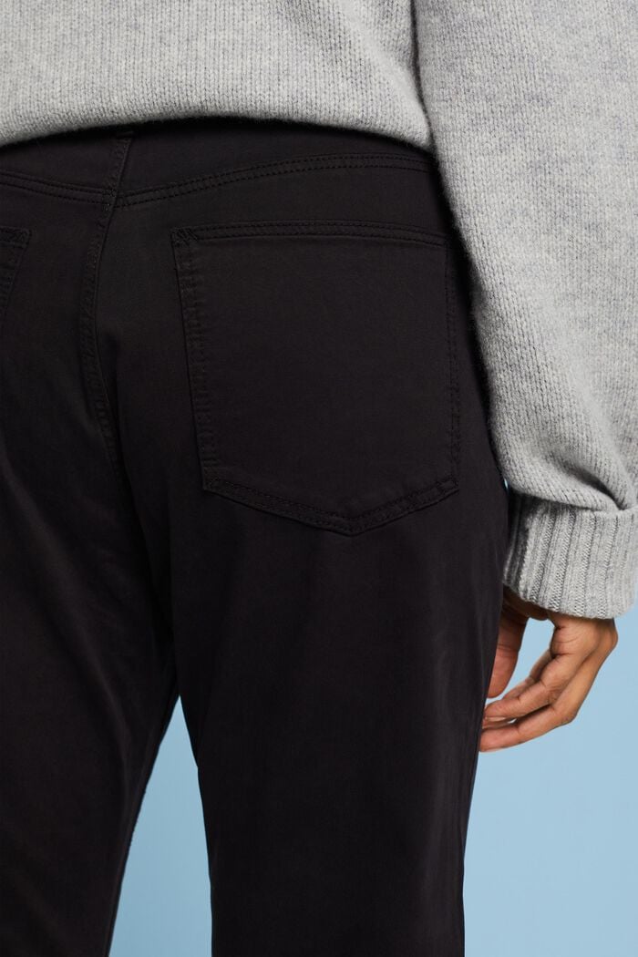 Slim Fit Twill Pants, BLACK, detail image number 4