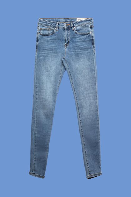 Garment-washed jeans with organic cotton, BLUE LIGHT WASHED, overview
