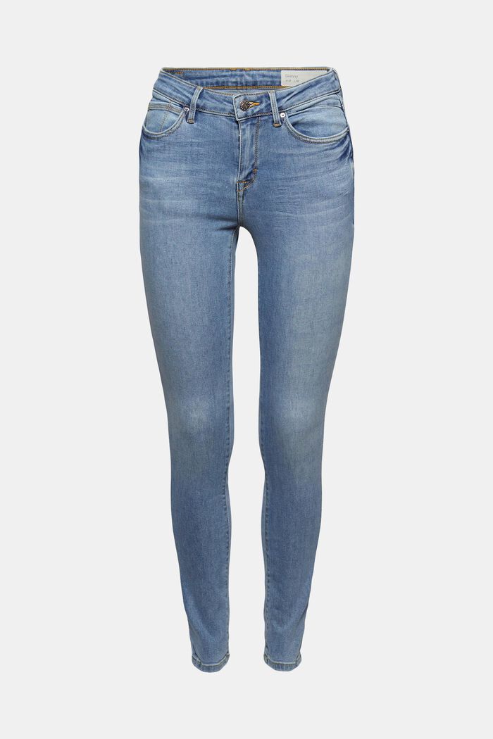Garment-washed jeans with organic cotton