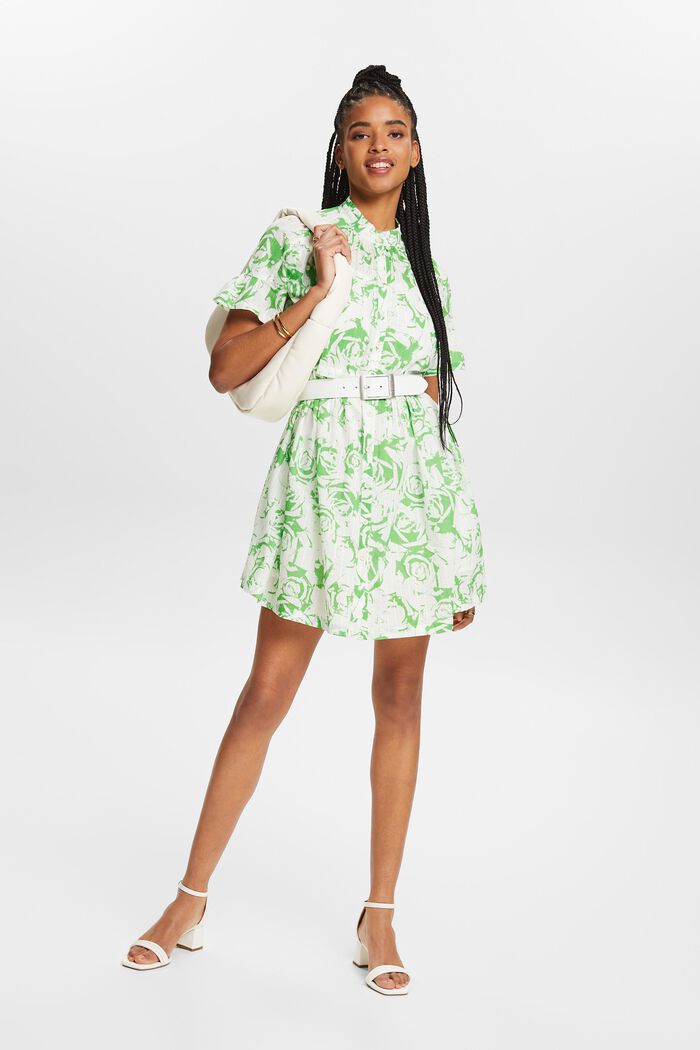 A-lined Printed Mini Dress, CITRUS GREEN, detail image number 1