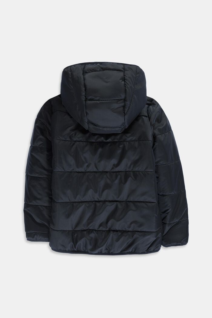 Padded quilted jacket with a hood, BLACK, detail image number 1