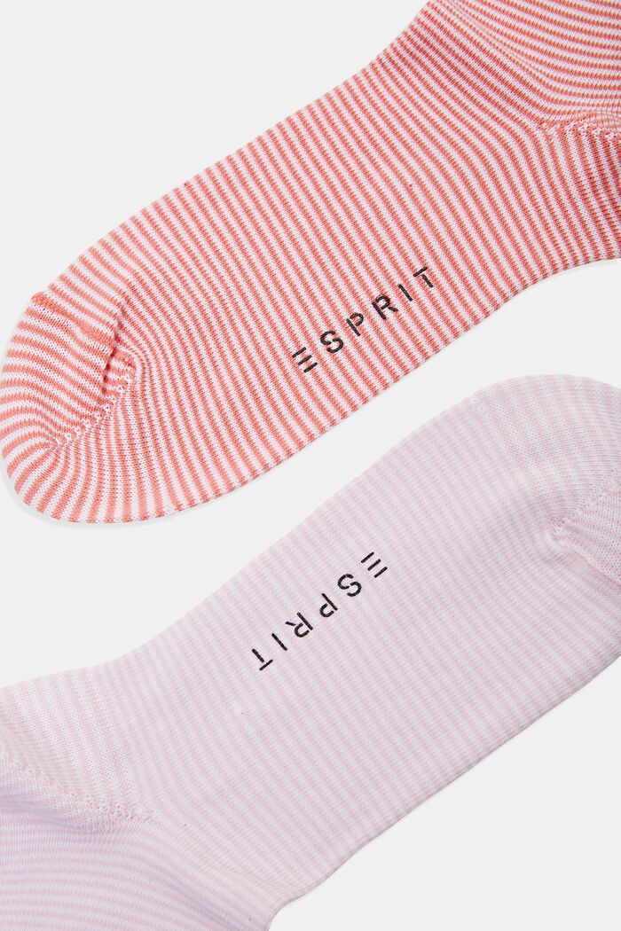 2-pack of striped socks, organic cotton, ROSE/PINK, detail image number 1