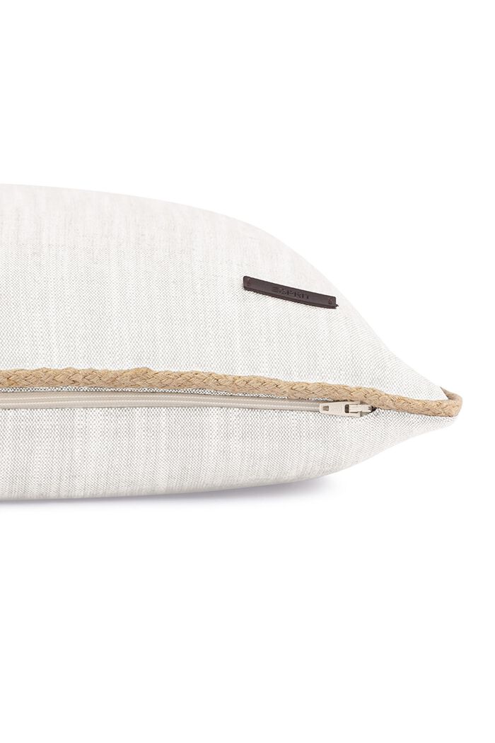 Linen-cotton blend decorative cushion cover, BEIGE, detail image number 2