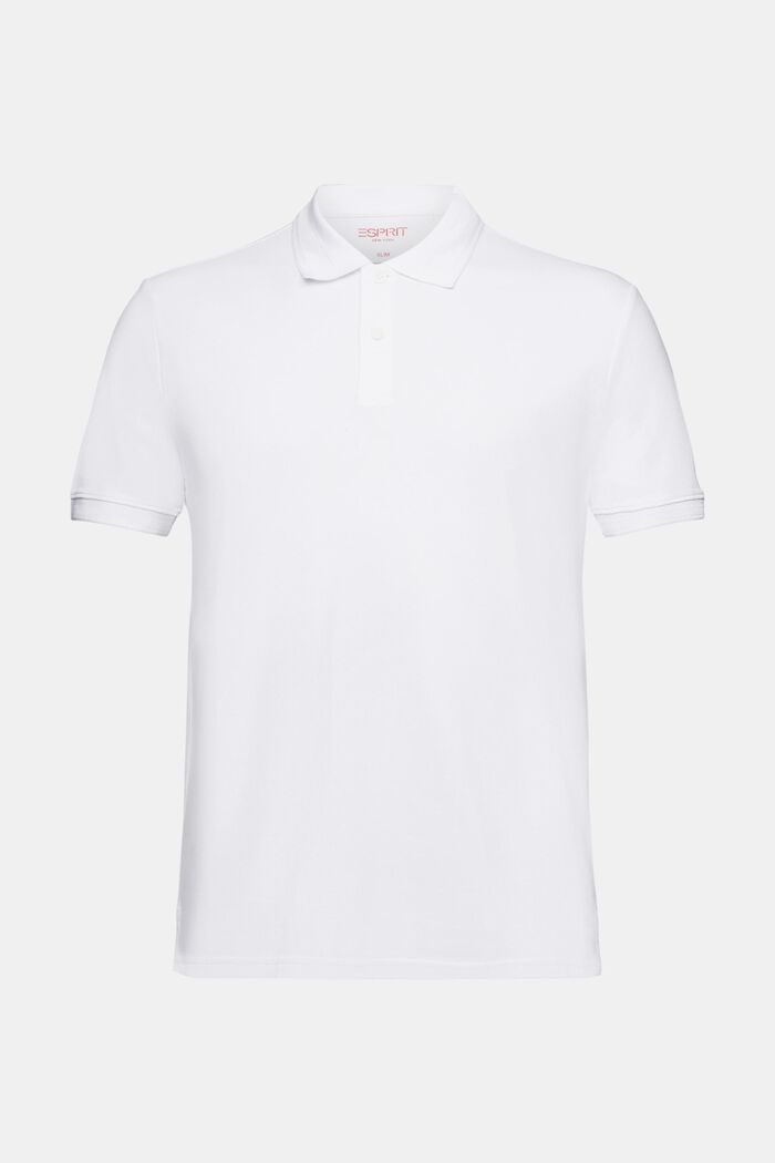 Pima Cotton Piqué Polo Shirt, WHITE, detail image number 6