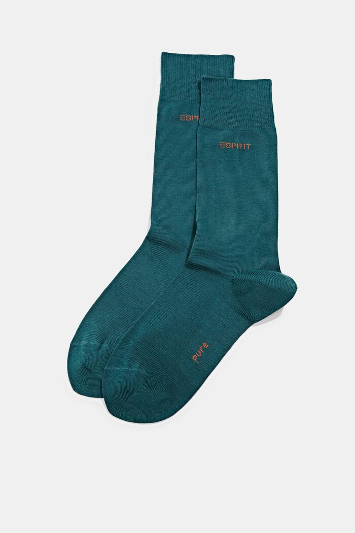 2-Pack Socks, Organic Cotton, PETROL, detail image number 0