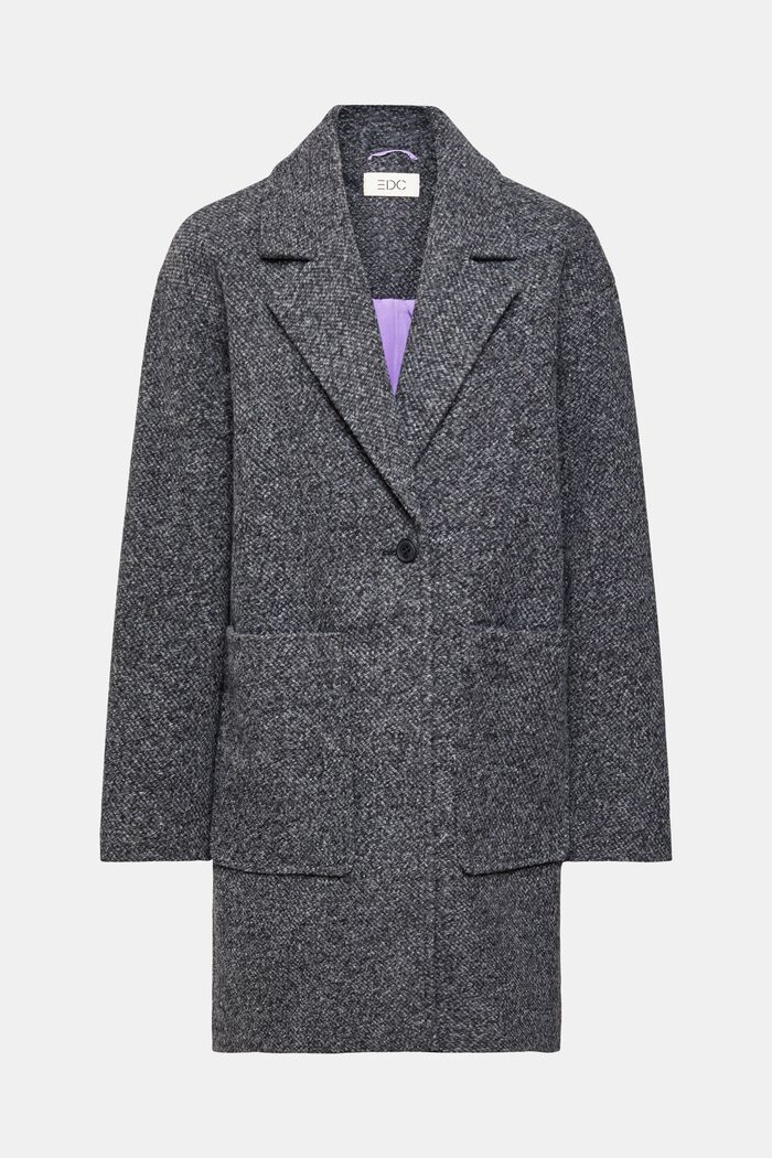 Mottled wool blend coat