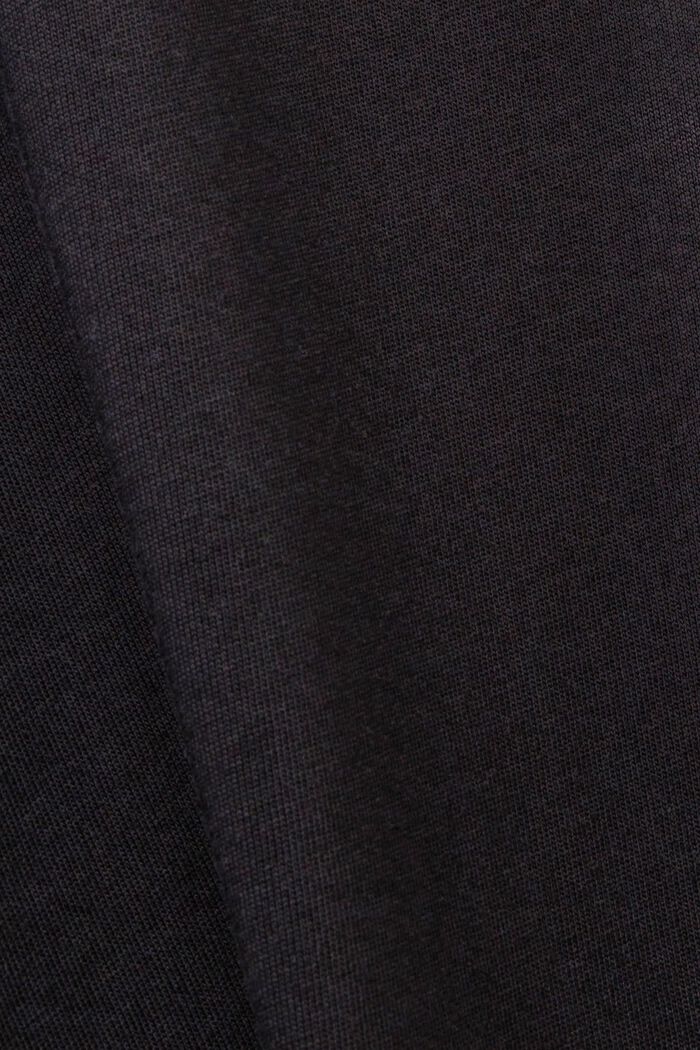Sustainable cotton T-shirt with heart motif, BLACK, detail image number 5