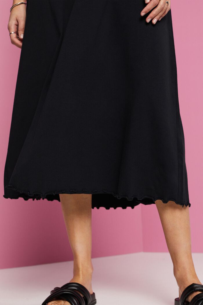 Jersey midi skirt, sustainable cotton, BLACK, detail image number 4