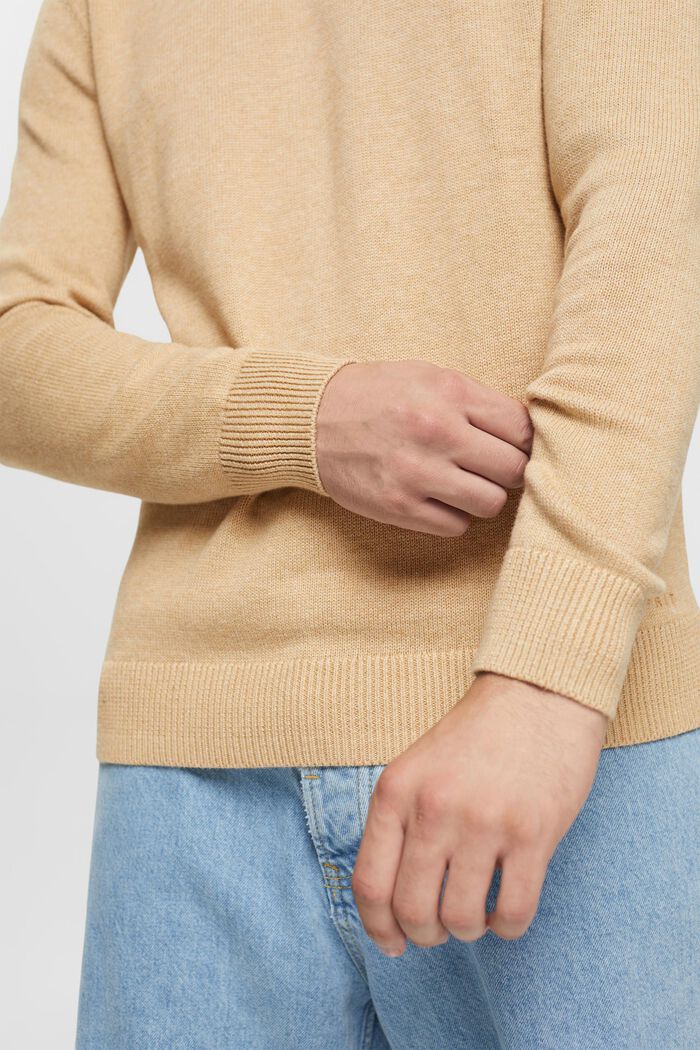 Sustainable cotton knit jumper, BEIGE, detail image number 2