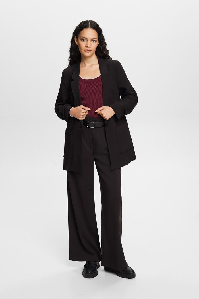 Blazer with draped sleeves, BLACK, detail image number 4