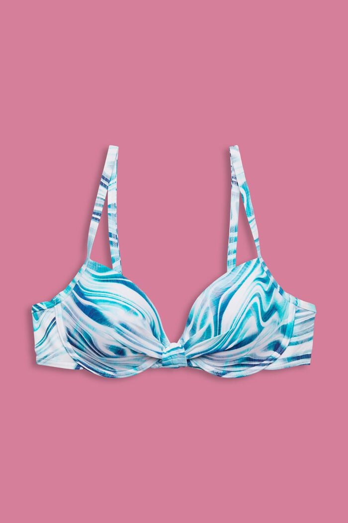 Padded bikini top with wavy print, INK, detail image number 4