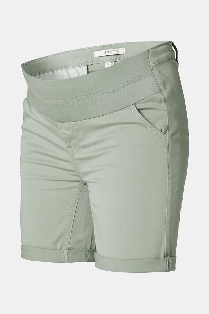 Shorts with an under-bump waistband, GREY MOSS, overview