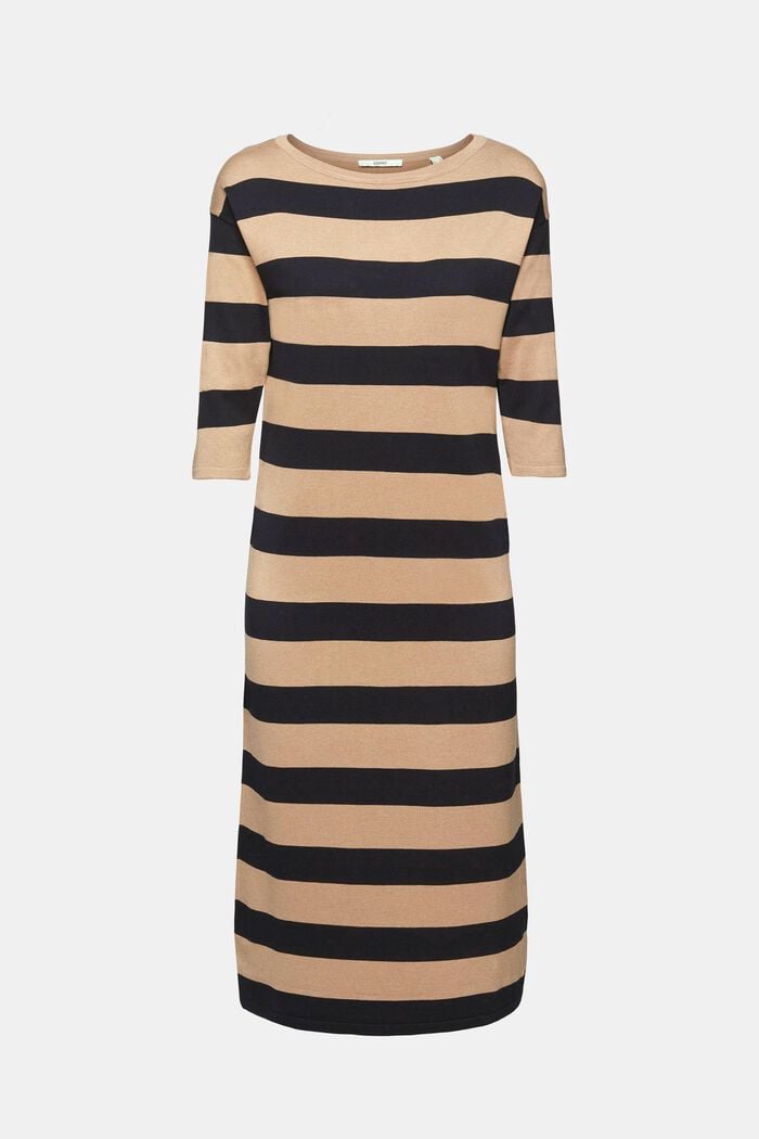 Striped jersey midi dress, TAUPE, detail image number 6