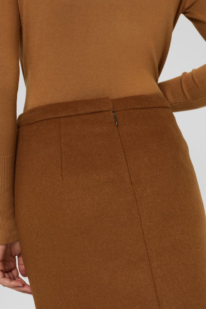 Wool blend: A-line mini skirt, TOFFEE, detail image number 2