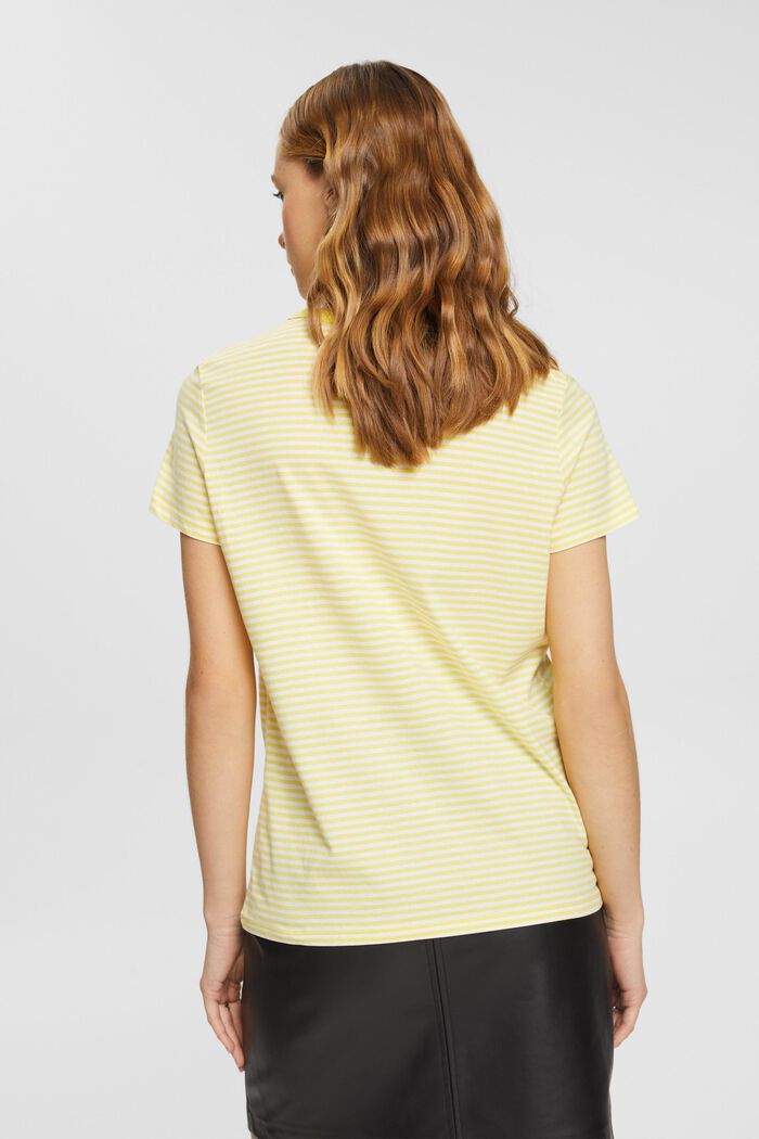 Striped t-shirt with embroidered flower, LIGHT YELLOW, detail image number 3