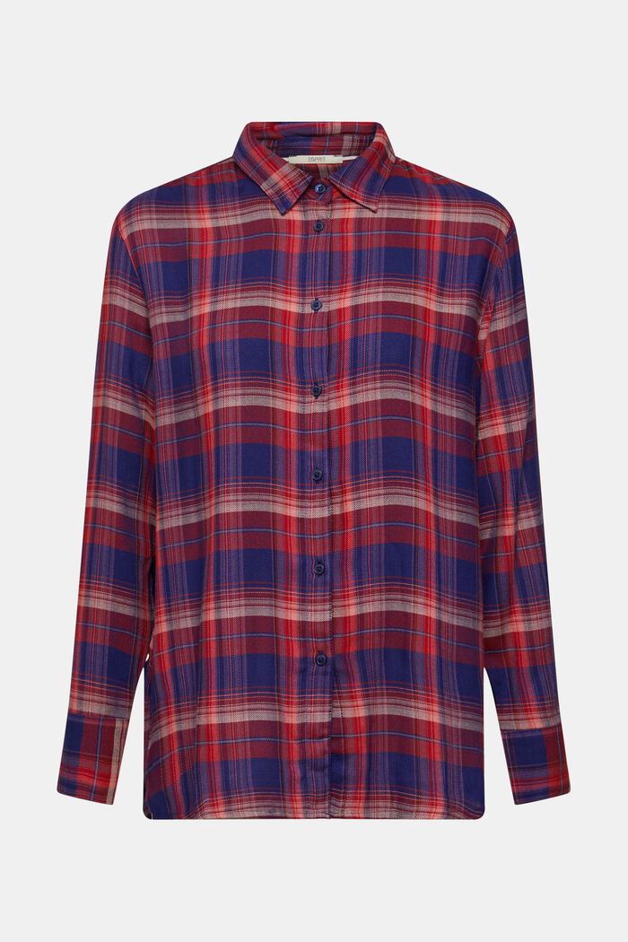 Checked blouse, NAVY, detail image number 2