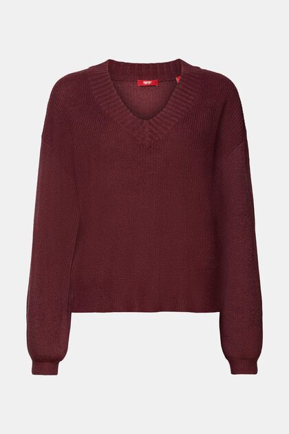 V-neck jumper, wool blend