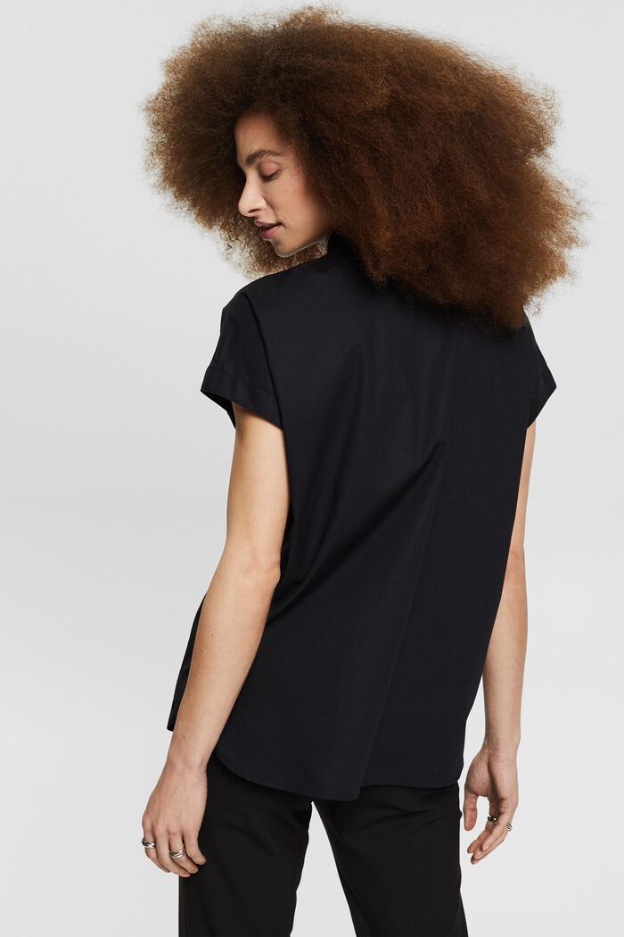 Shirt blouse in 100% cotton, BLACK, detail image number 3