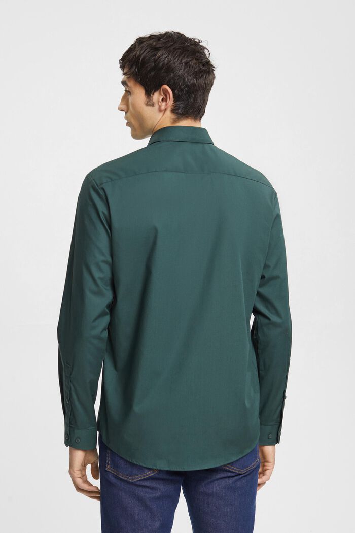 Sustainable cotton shirt, DARK TEAL GREEN, detail image number 3