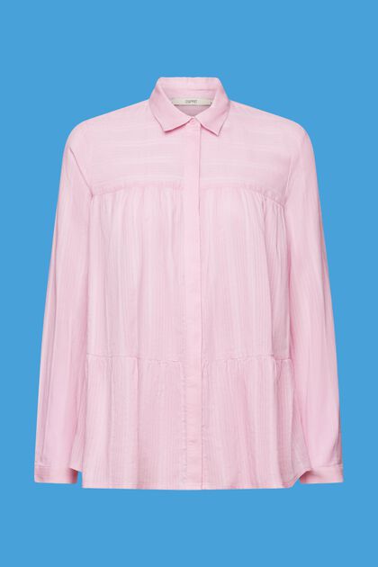 Flounced cotton blouse