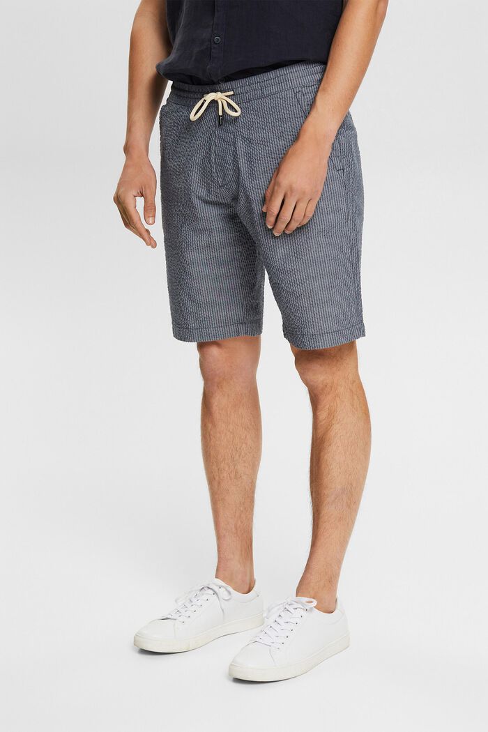 Striped seersucker shorts