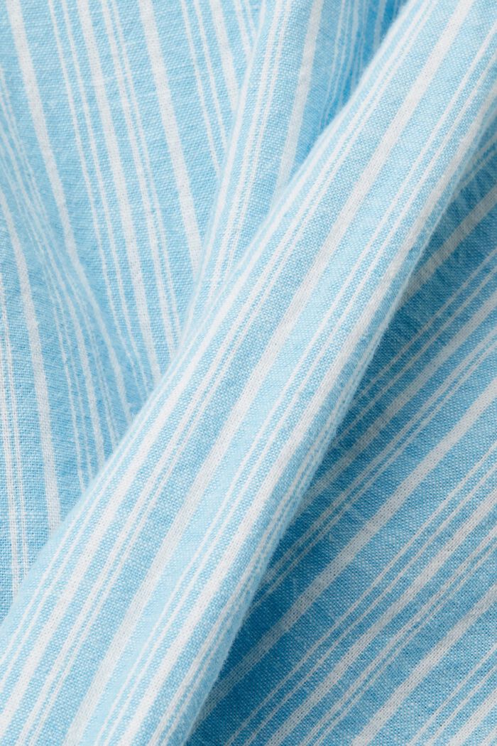 Striped shirt with linen, TURQUOISE, detail image number 4