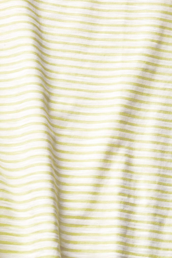 Striped cotton T-shirt, CITRUS GREEN, detail image number 4