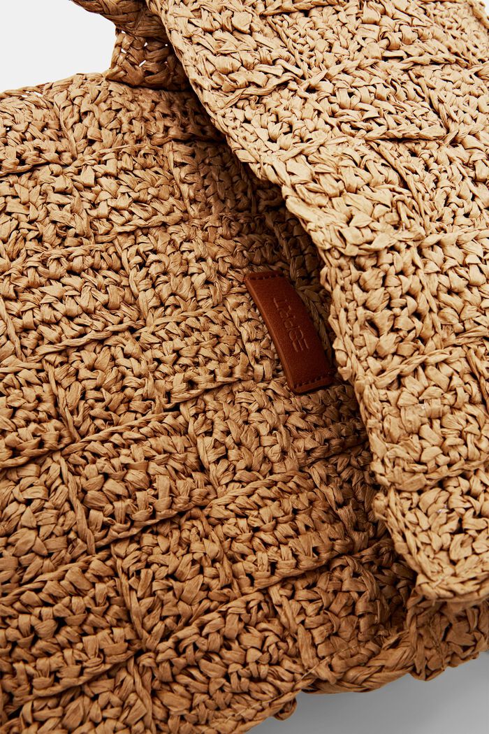 Crochet Flap Shoulder Bag, CAMEL, detail image number 4
