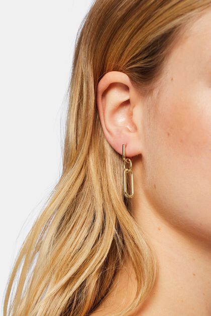 Link earrings, stainless steel
