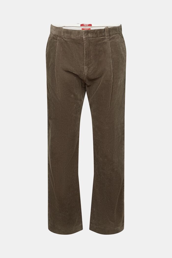 Wide Leg Corduroy Trousers, BROWN GREY, detail image number 7